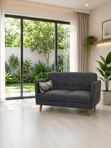 Cozy Yuki Modern Two-Seater Lounge Couch with Custom Premium Fabric and Elegant Upholstery for Living Room - Product Image 1