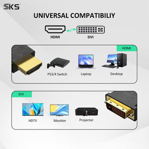 สายเคเบิลอะแดปเตอร์ <span class=keywords><strong>DVI</strong></span> ชุบทอง 1.8 ม. สำหรับจอภาพ คอมพิวเตอร์ HDTV โฮมเธียเตอร์ - ปลอกหุ้ม PVC 4K 60Hz 1080P ป้องกันสัญญาณรบกวนแบบผสม - Product Image 2