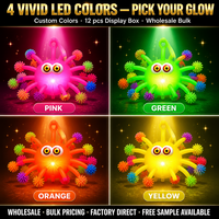 Vente en gros de boules lumineuses LED, flocons de neige lumineux, jouets anti-stress à presser, nouveauté, cadeaux pour enfants, brillent dans le noir