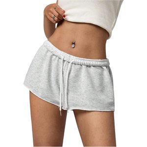 Shorts Deportivos FOXA para Mujer, Cintura Baja, Elásticos, con Cordón Ajustable, Transpirables, de Algodón, Mini Shorts para Verano, para Descansar o Correr - Product Image 1