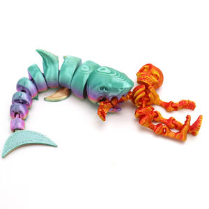 ของเล่นวาชีน 3 มิติ พิมพ์จาก PLA รูปฉลาม ของเล่นแอคชั่นฟิกเกอร์สัตว์ทะเลหลากสีสัน ของที่ระลึกสำหรับเด็ก ของเล่นคริสตัลแบบยืดหยุ่น - Product Image 3