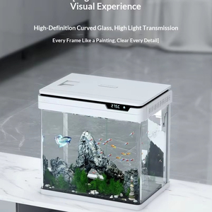 Compact rechthoekig energiebesparend aquarium Meervoudige filtratie Levendige verlichting HD-glas Real-time temperatuurregeling, voor werk - Product Image 3