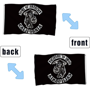 Bandiera Sons of <span class=keywords><strong>Anarchy</strong></span> 3x5ft, Striscione in Poliestere Bifacciale SOA California per Decorazione Esterna, Moto, Man Cave, Bar - Product Image 2