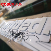 Nouvelle arrivée! Lettres murales personnalisées à led rétroéclairés en acrylique, pour faire des signes, lumière 3d, nom d'hôtel, finition de cuisson