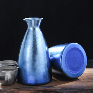 Ensemble de saké <span class=keywords><strong>japonais</strong></span> en titane 390 ml Carafe à saké pour saké Vin <span class=keywords><strong>japonais</strong></span>/Soju/Boisson/Thé Vaisselle portable pour les voyages en plein air - Product Image 3