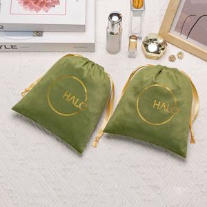 Fashion Luxury Women's Velvet <b>Drawstring</b> <b>Pouch</b> Velvet Dust <b>Pouch</b> Bag Velvet Jewelry Gift Storage <b>Pouch</b> With Silk Ribbon - Product Image 1