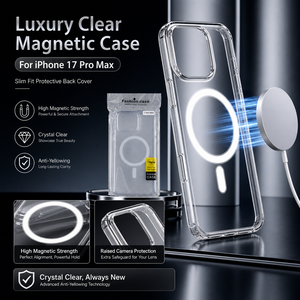 Funda Magnética Transparente de Lujo Personalizada de Fábrica para iPhone 17 Pro Max, Carcasa Protectora Trasera Delgada Anti-Amarilleo - Product Image 3