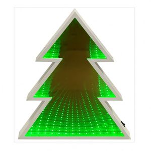 68L LED Green Christmas <b>Tree</b> Tunnel Infinity Mirror <b>Light</b> for Christmas Home Decoration - Product Image 1