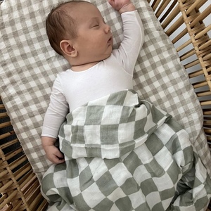Custom Design Super Macio Bambu Algodão 120*120CM Bebê Recém-nascido Verão Toalha de Banho Musselina Swaddle Wraps Cobertores para Bebês - Product Image 3