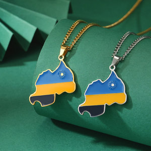 Collar con Colgante de <span class=keywords><strong>Mapa</strong></span> de Países Europeos, Americanos <span class=keywords><strong>y</strong></span> Africanos, Joyería de Acero Inoxidable con Mapas de Países, Regalo - Product Image 5