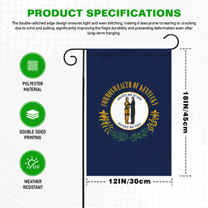 Premium Maßgefertigte Gartenflagge 12x18 Zoll Doppelseitig USA Kentucky Bluegrass Handshake Veranda Banner Flagge Werbeflaggen - Product Image 4