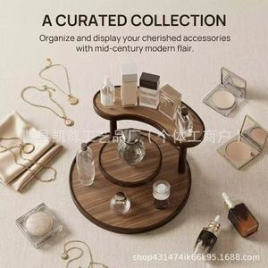 Cross-border wooden tiered perfume display rack, multi-layer desktop <b>storage</b> rack, <b>dressing</b> <b>table</b> skincare product shelf - Product Image 3