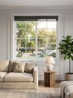 Fenêtre coulissante extérieure moderne en PVC/UPVC avec écran en verre trempé, résistante aux ouragans, surface finie, quincaillerie en fibre de verre/nylon