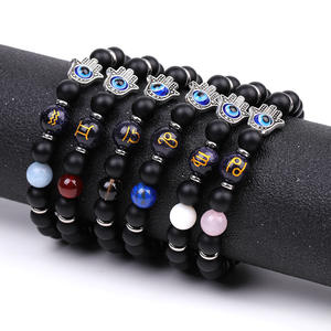 Kingcome-Bracelets Malachite, améthyste, cheveux en cristal, 8MM, perles de pierre naturelle, mauvais yeux, 12 <span class=keywords><strong>Horoscope</strong></span>, signe <span class=keywords><strong>du</strong></span> zodiaque - Product Image 3