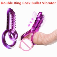 Vibrateurs clitoridiens pour femmes, stimulateur clitoridien, double anneau, gode masculin, strap-on, vibrateur balle, jouets sexuels de massage, jouets pénien