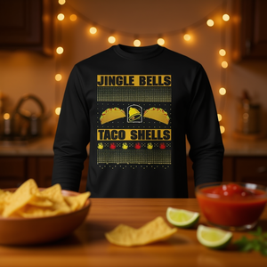Camiseta de manga larga Taco Lover Mexican Food Jingle Bells Taco Shells - Product Image 3