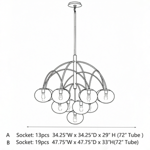 Grande <span class=keywords><strong>lampadario</strong></span> a 12 luci in vetro, stile industriale contemporaneo, <span class=keywords><strong>con</strong></span> <span class=keywords><strong>sfere</strong></span> in vetro testurizzato per cucina, USA - Product Image 6