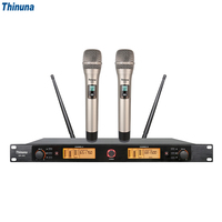 Système de microphone sans fil UHF double canal Thinuna UR-200 avec synchronisation IR, 200 canaux, synthèse PLL pour micros portables/lavalier/casque