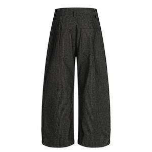 Pantaloni Casual Stile Americano Vintage a Righe con Design Plissettato, Taglio Dritto e Ampio per <span class=keywords><strong>Uomo</strong></span> e <span class=keywords><strong>Donna</strong></span> - Product Image 3