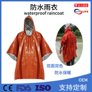 Wholesale Disposable Adult Raincoats Ponchos <b>Waterproof</b> Outdoor Emergency Warm <b>Blankets</b> Portable Double-Sided Dual-Color - Product Image 5