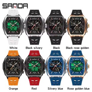 <span class=keywords><strong>Montre</strong></span> Sport <span class=keywords><strong>Homme</strong></span> SANDA 6235 Nouvelle Collection, Double Affichage, Cadran Tonneau, Multifonction, Étanche, Diamètre 41mm, Bracelet 20mm, Style Business Élégant - Product Image 4