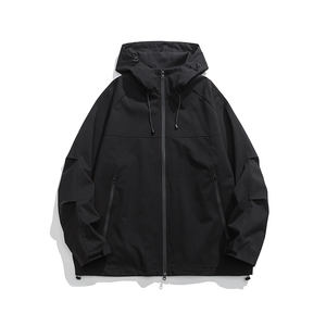 Logo personnalisé manteau de printemps et d'automne manteau de coquille souple coupe-vent et veste en graphène résistant aux éclaboussures couple sport sweat à capuche d'extérieur - Product Image 3