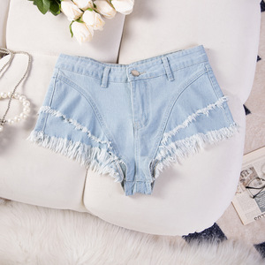 Shorts de mezclilla casuales de cintura alta con borlas para mujer, novedad de verano, a la moda - Product Image 5
