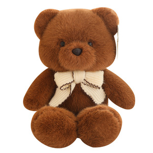 Peluche Ours Mignon avec Nœud Papillon, Poupée de Lit pour Fille, Cadeau d'Anniversaire pour Enfants, Ours <span class=keywords><strong>Princesse</strong></span> Couleur Chocolat - Product Image 1