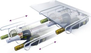 Estante de vino de metal <span class=keywords><strong>universal</strong></span> de 3 botellas para <span class=keywords><strong>nevera</strong></span> de cocina, portabotellas que se adapta a la mayoría de las neveras, almacenamiento de alimentos y contenedores - Product Image 3