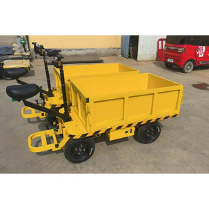 Customized Four-Wheeled Electric Flatbed Construction Sites Reverse Riding Heavy Load <b>Transport</b> Manual Pushing-for Warehousing - Product Image 4