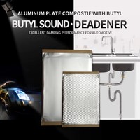 Muestras gratis, alfombrilla de amortiguación acústica viscoelástica, lámina de aluminio de goma de butilo, lámina de amortiguación de ruido de coche