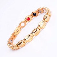Venta al por mayor 4 en 1 elegante titanio germanio pulsera magnética saludable joyería de moda brazaletes