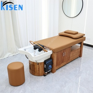 เก้าอี้นวดสระผม KISEN Thai Spa พร้อมฐานไม้ สำหรับร้านทำผม เก้าอี้นวดสระผมพร้อมที่เก็บของ - Product Image 5