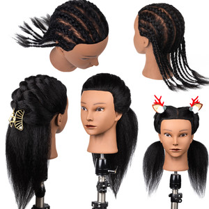 <span class=keywords><strong>Tête</strong></span> de mannequin de coiffure en <span class=keywords><strong>cheveux</strong></span> humains 100% naturels, 16 pouces, pour tressage, coiffage, présentation et pratique, avec support de perruque - Product Image 6