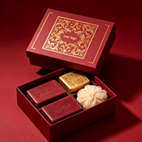 Boîte cadeau de luxe à deux pièces avec couvercle et base pour savons artisanaux, avec impression personnalisée et finition décorative