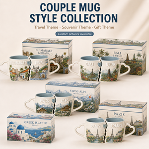 Ensemble de tasses en céramique personnalisées souvenirs de lieux emblématiques du <span class=keywords><strong>Portugal</strong></span>, avec poignée en forme de cœur entrelacé, motif en relief Guimaraes <span class=keywords><strong>Braga</strong></span>, cadeau - Product Image 3