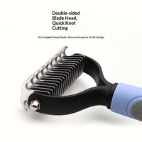 J001 Outil de toilettage pour animaux de compagnie, économique, ergonomique, avec poignée antidérapante, pour usage domestique ou en salon, peigne démêlant pour enlever les poils lâches