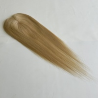 Envío Rápido, Topper de Cabello Humano Natural con Base de Seda 3*5, Color Rubio Destacado para Mujer, Calidad Estable, Precio de Fábrica, 16 Pulgadas