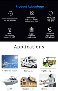 Paquete de batería personalizado de aplicación inteligente 12V 24V 50Ah 100Ah 200Ah BMS Lifepo4 Batería de fosfato de hierro y litio RV Batería de ciclo profundo - Product Image 3