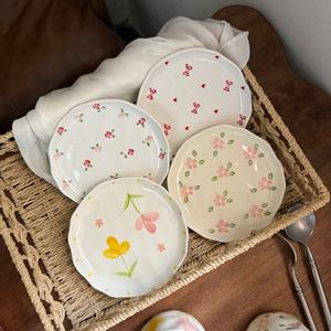 Lelyi el yapımı seramik fincan plaka seti fransız Retro tarzı küçük taze kahve kupa el-boyalı seyahat aksesuarı - Product Image 2