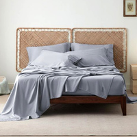 Vente en gros de drap de lit King Size 100% viscose 300 fils avec emballage Parure de lit en bambou et lyocell