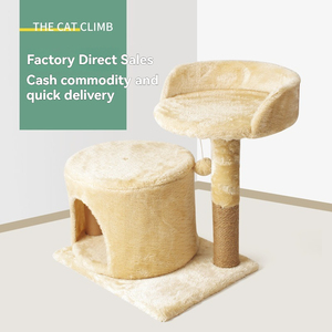 Tempat Tidur Kucing Modern Praktis dengan Tiang Garuk Sisal, Platform Lompat, Hemat Ruang untuk Kucing Indoor - Product Image 2