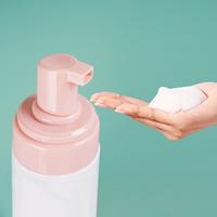 Flacon Pompe Mousse en Plastique Vide, 50ml, 60ml, 100ml, 150ml, 200ml, Transparent, Rose, Givré, pour Nettoyant Visage ou Mousse