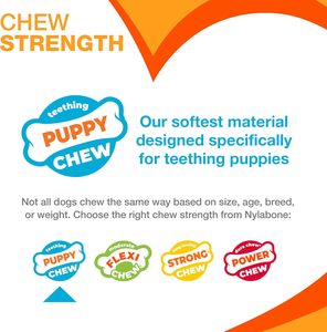 Nylabone Triple Pack Puppy Chew Toys Golosinas naturales en sabores de tocino de pollo rosa para perros pequeños de hasta 25 libras Hecho de nylon - Product Image 5