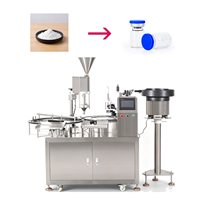 Machine automatique de remplissage et de sertissage de flacons en verre avec moteur pour cosmétiques, aliments, boissons, poudres fines, compatible avec système de pesage intégré