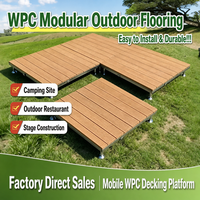 Planches de terrasse WPC en gros pour camping, parc de camping-car, glamping, terrasse extérieure, imperméables, antidérapantes, directement de l'usine, taille personnalisée