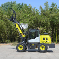 Chargeuse compacte sur pneus neuve de 1600 kg, couleur vert clair, pour équipement lourd, avec chargeur frontal, capacité de 1 à 5 tonnes, 0,5 à 0,8 m³, pompe à engrenages diesel
