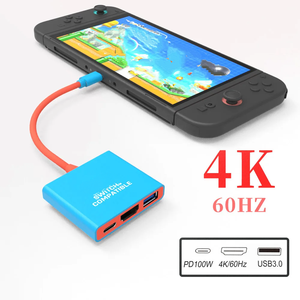 <strong>Switch2</strong> Portable ABS Material Adapter <strong>Docking</strong> <strong>Station</strong> 3 In1 for for Mini Dock Type-C USB 3.0 Hub Projection 4K60HZ Video - Product Image 3