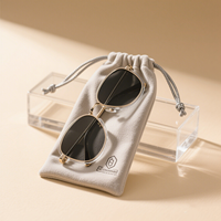 Étui à lunettes personnalisable avec logo 9*18cm, durable, de haute qualité, en microfibre, avec cordon de serrage