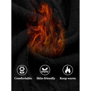 Comdecevis, suéter de manga larga con cremallera para hombre, Jersey informal de punto con Cable, cuello simulado para Polo, suave, antiarrugas para otoño - Product Image 6